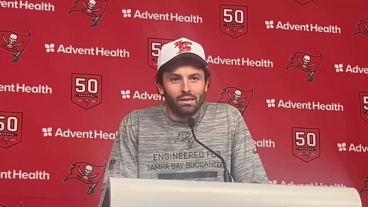 Bucs QB Baker Mayfield says he’s matured but hasn’t changed that much. When you’re winning, they call it “moxie.’ “Same shit, different day.” 
