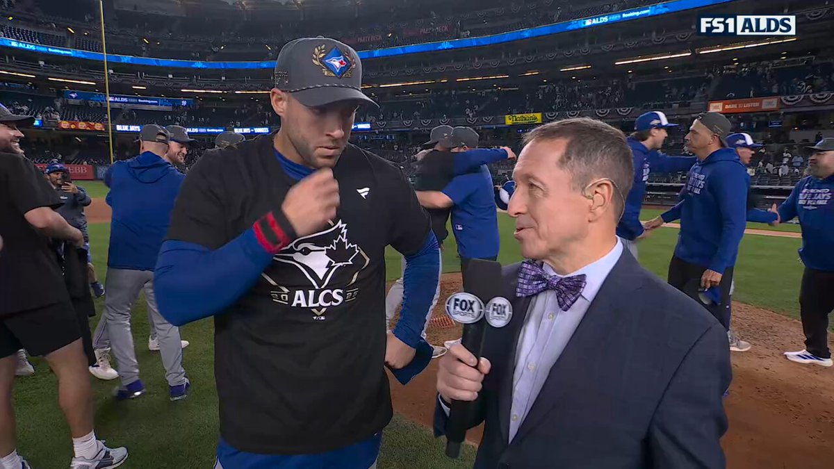 “These guys don’t quit. This team never quits. Day in and day out, you fight. It’s such a special group”

George Springer spoke with @Ken_Rosenthal after the Blue Jays eliminated the Yankees from the Postseason 