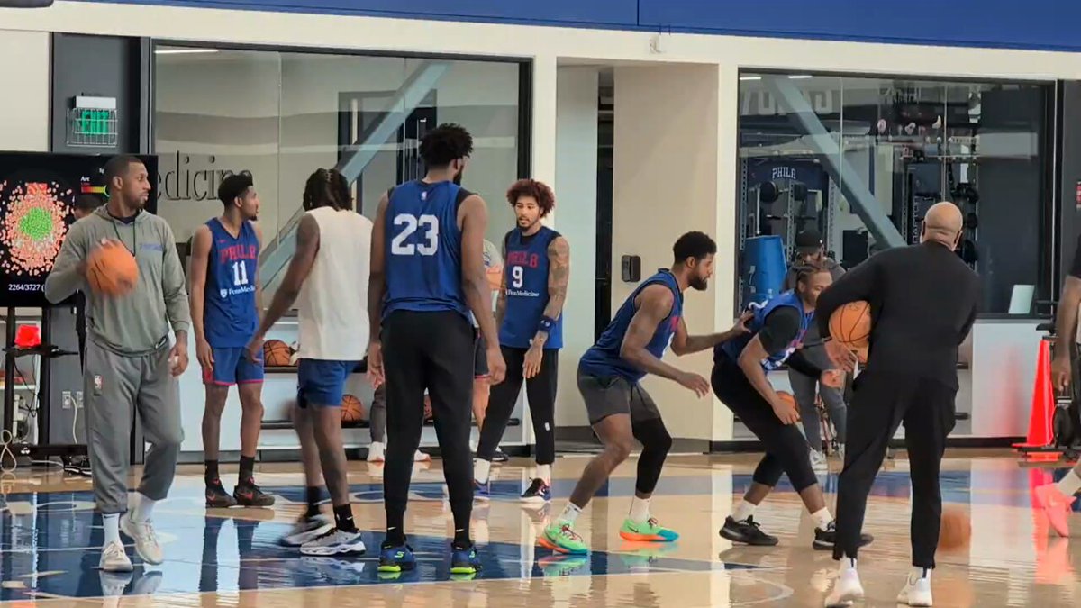 Tyrese Maxey taking Paul George and Joel Embiid in 1-on-1s. 