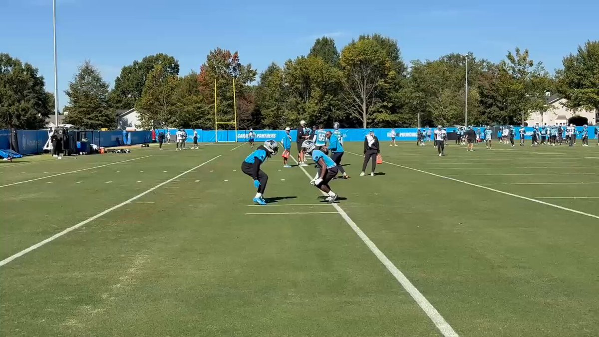 Mike Jackson running goalline routes vs Jaycee Horn w/ def pass game coord Jonathan Cooley QB’ing is the Friday content you need.
After Jackson catch, Horn credited the quarterback. 