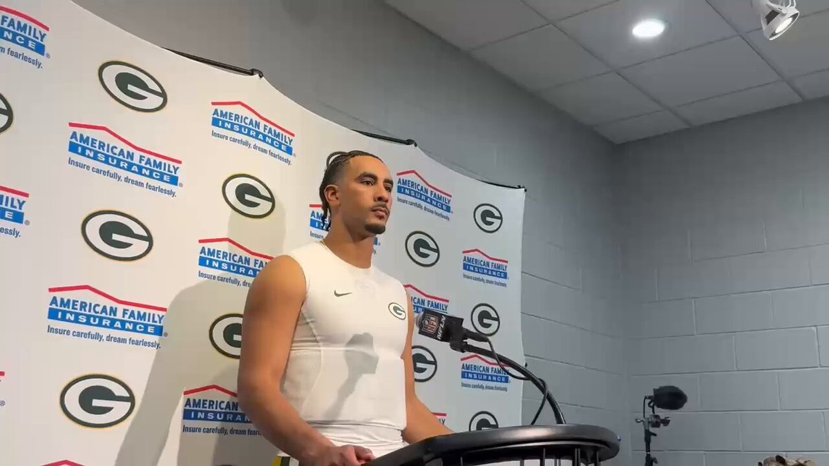 Jordan Love discusses Matt LaFleur’s decision to go for the fourth down. A “tough call” he’s glad #Packers coach made, given the situation. 