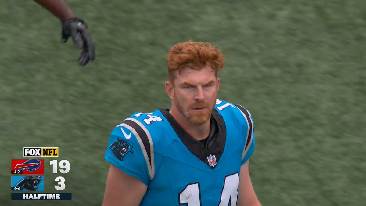 A tough first half for Andy Dalton and the Panthers.