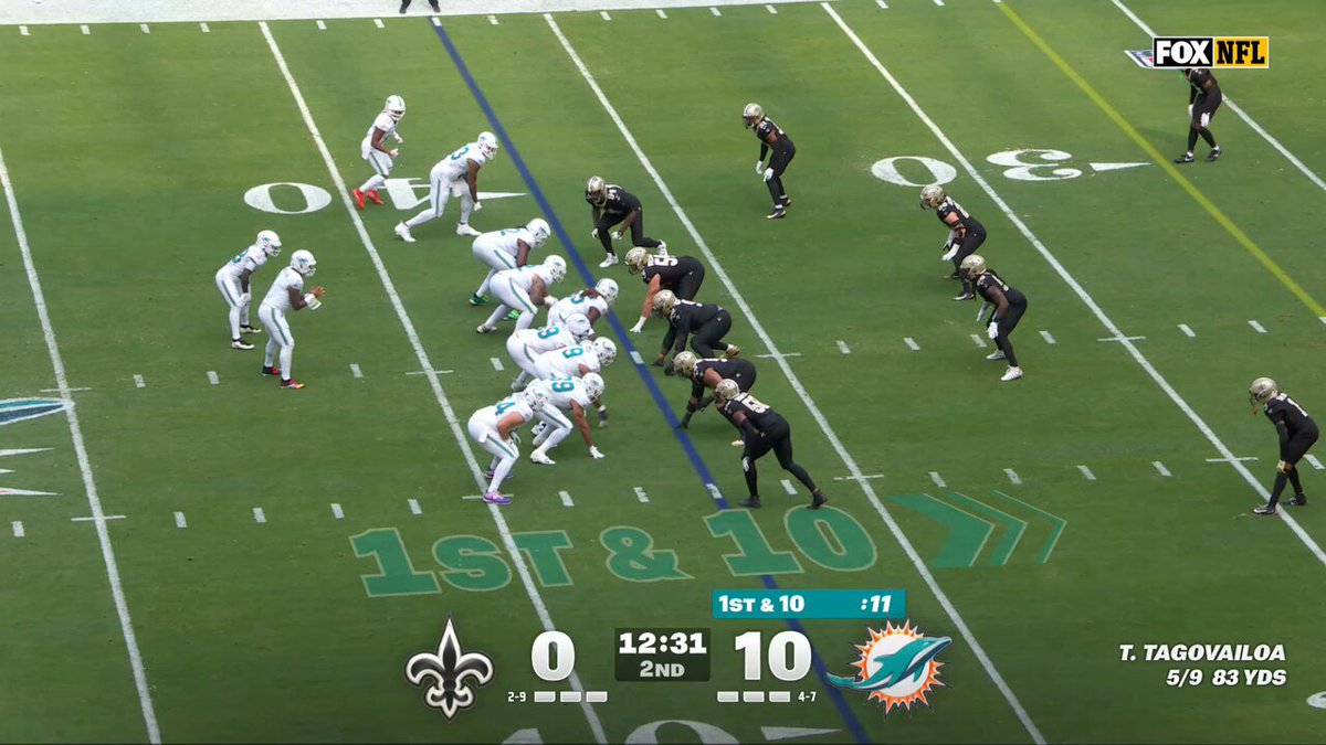 The @Saints pick off Tua in the end zone! 