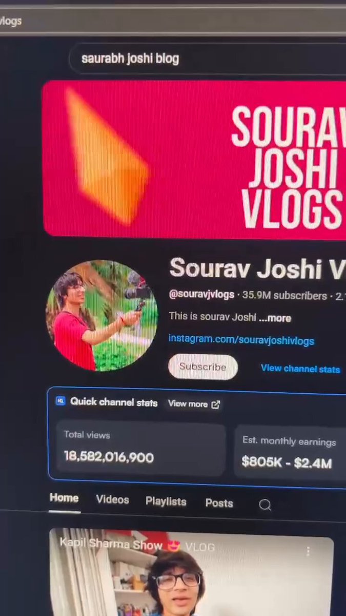 Sourav Joshis monthly income from Picture