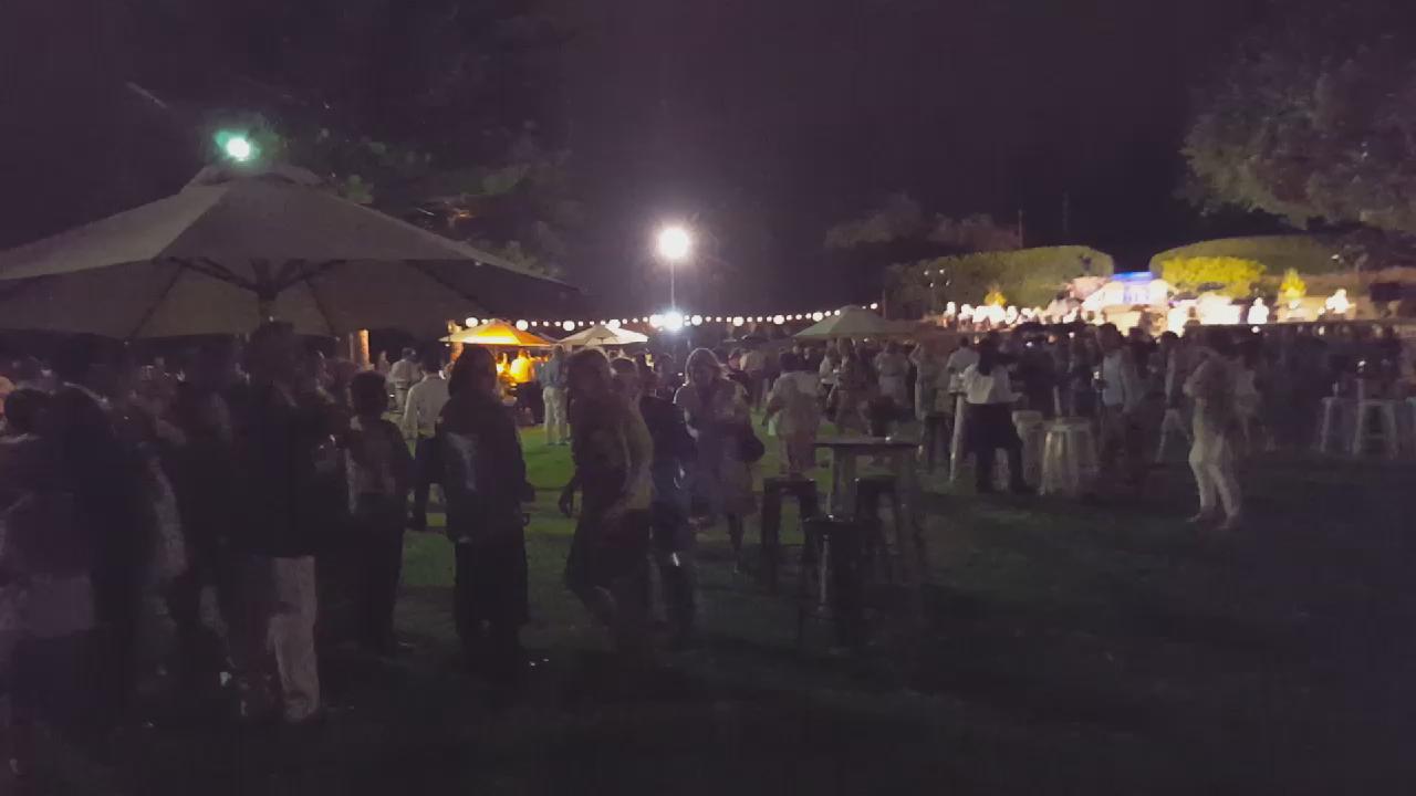 A thunderstorm wiped out Prince Charles\s Cottesloe birthday in the MIDDLE of Happy Birthday. Video my own 