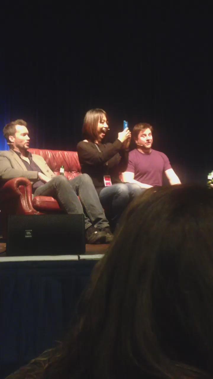The audience singing happy birthday to at   