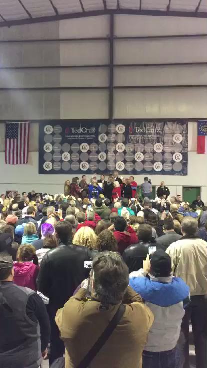 KENNESAW, GA. -- Crowd wishes Ted Cruz happy bday. His wish? \"A strong Super Tuesday here in Georgia.\" 