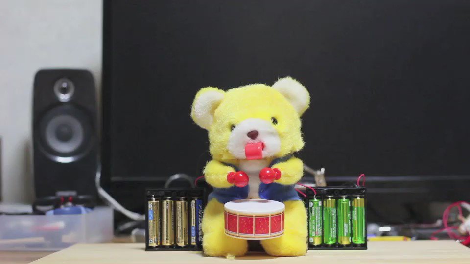 太鼓を叩くクマのおもちゃにプラズマダッシュモーター入れて12vで動かしたらめちゃくちゃ速くなった T Co K5xmo4oxyp T Co Iskp6esm0t