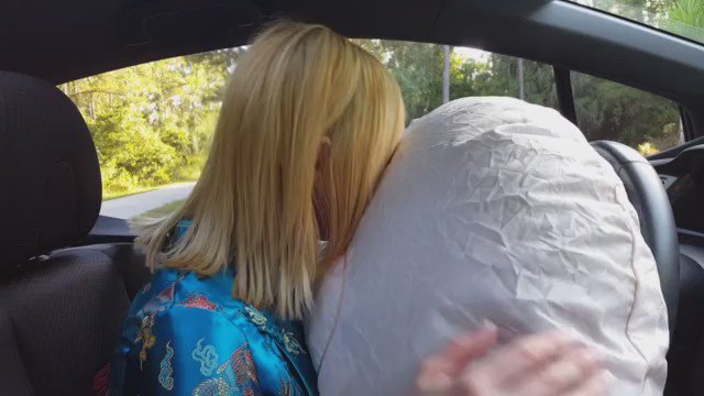 #Airbag Deploys and w #SeatBelt Saves #HotBlonde in #SilkDress @iWantClips https://t.co/CtwB8clRvx https://t