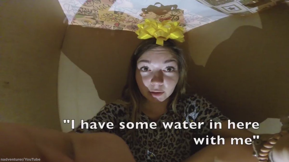 She hid in a box to surprise her mom, but didn't think the plan all the way through!