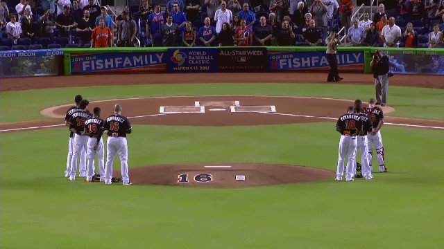 Marlins honored Jose Fernandez with a video tribute before the start of last night's game