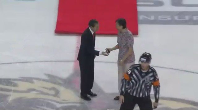 Worst ceremonial puck drop in history? I think so.