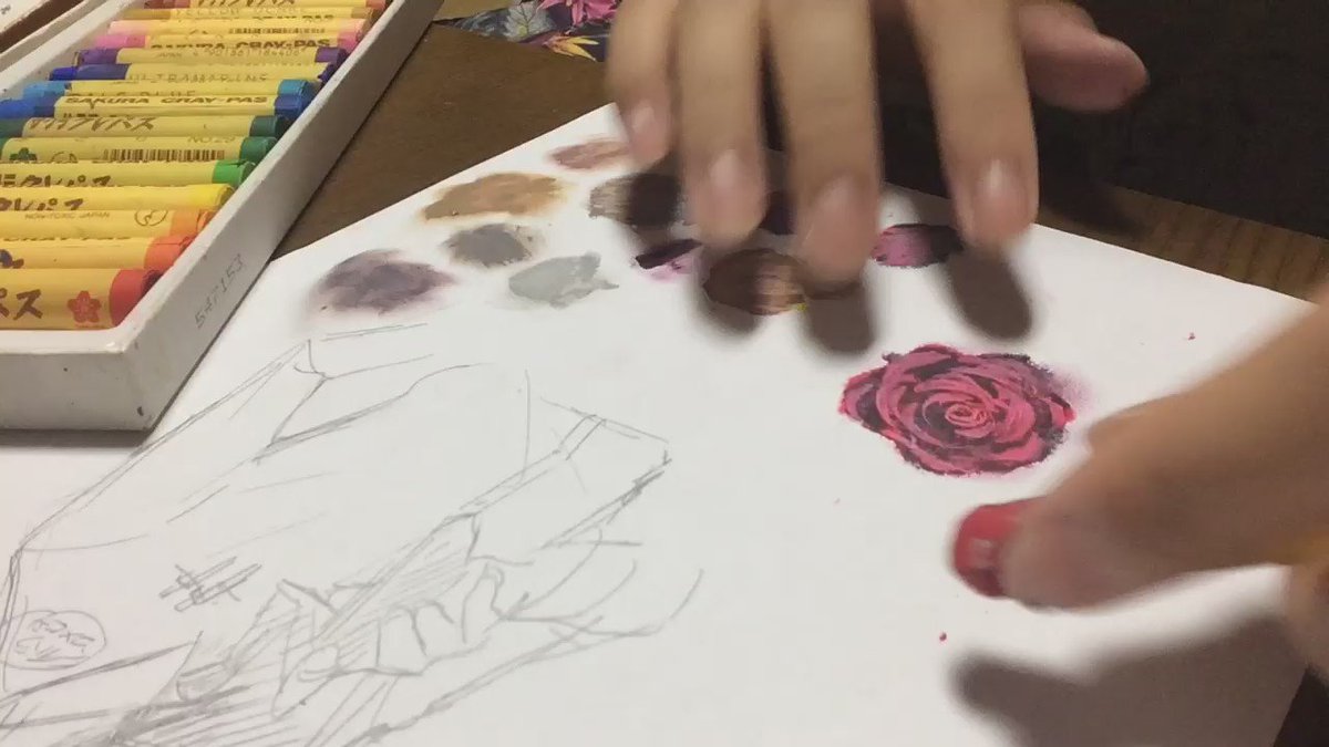 絵描きさんは参考に クレヨンで簡単に薔薇が描ける方法 Togetter