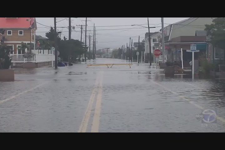 The scene at Bethany Beach, De. where @ABC7Brad says several streets are closed due to flooding.