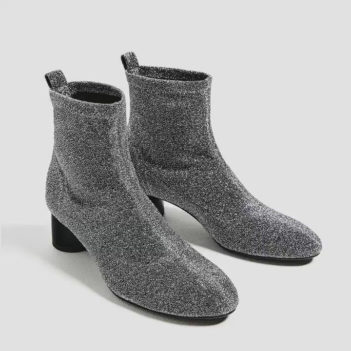 Shop ZARA 2023-24FW RIBBED SOCK STYLE ANKLE BOOTS (2164/310) by EmilyPippi  | BUYMA
