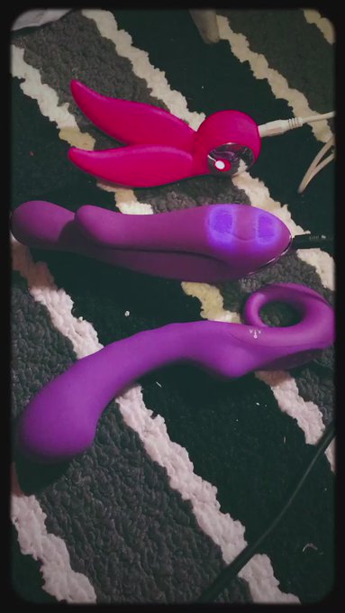 I have a power strip dedicated to rechargeable sex toys. It's running out of outlets. #camgirlproblems