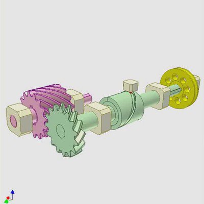 Barrel Cam and Helical Gears
