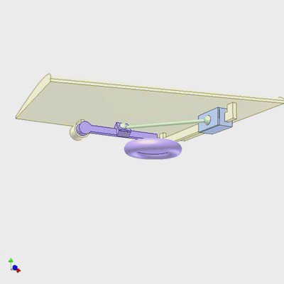 Airplane Wheel Retracting Using Spatial Slider Crank Mechanism