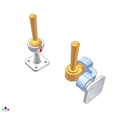 DoF Spherical Connection of Large Turning Angle