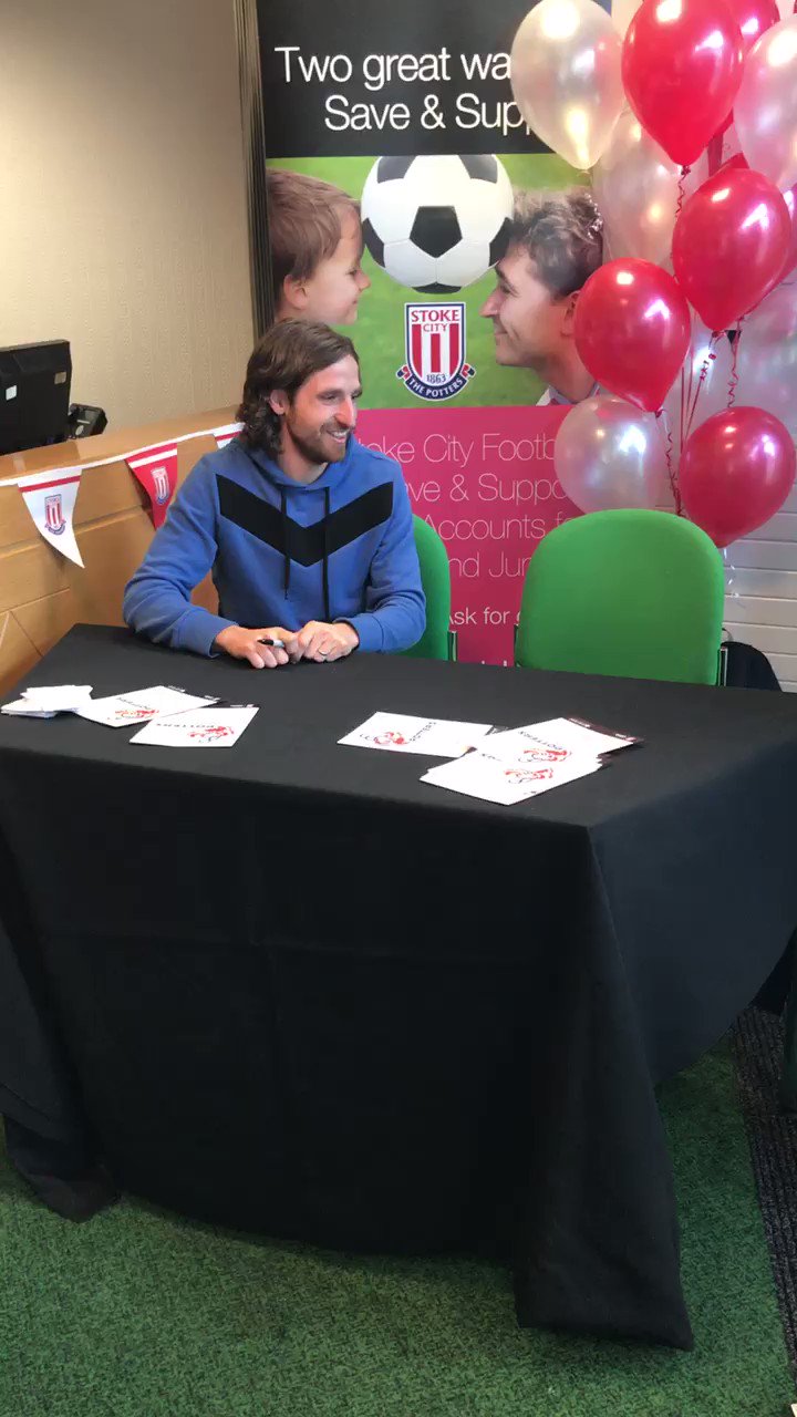 One very happy Potter met Joe Allen at LeekUnited earlier today...

And gets a happy birthday from the Welshman 