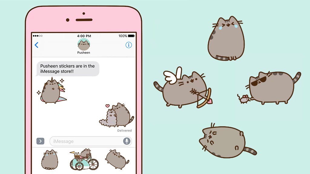 Pusheen the cat on X: Animated Pusheen stickers are available for  iMessage!  #SayItWithStickers   / X