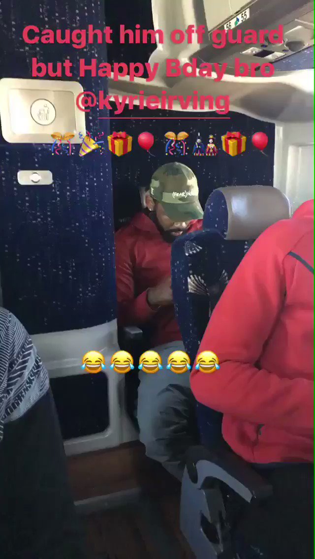 LeBron James singing \"Happy Birthday\" to Kyrie Irving   