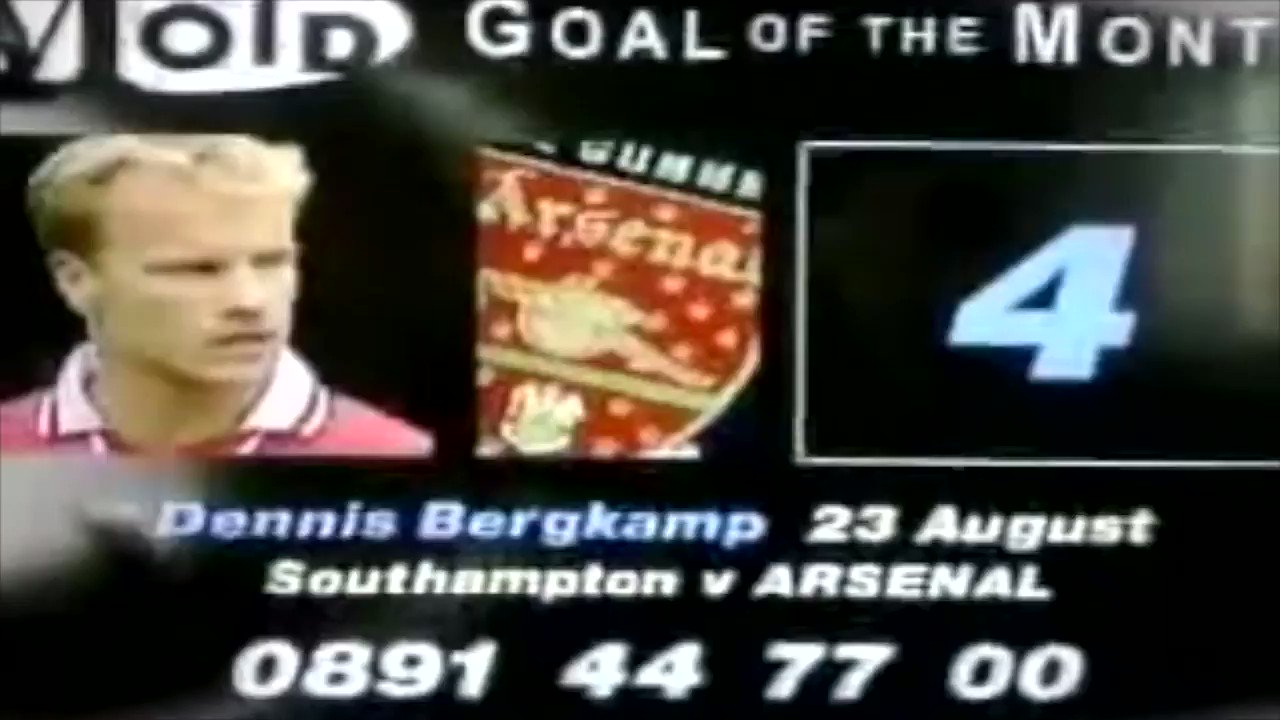 Happy birthday to Dennis Bergkamp!

In August 1997\s Goal Of The Month, he was 1st, 2nd AND 3rd!  (  