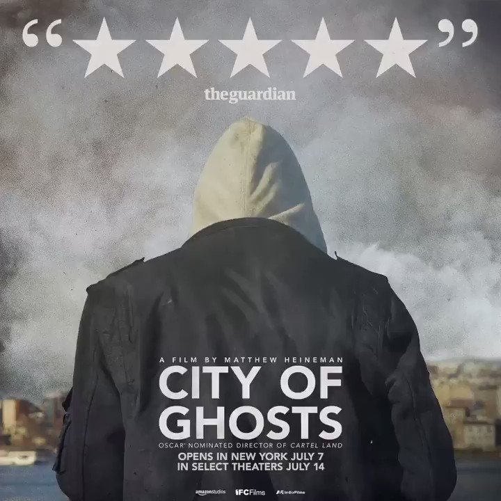 Critics are raving for #CityofGhosts, calling it a "POWERFUL" and "TRIUMPHANT" documentary. See it in NYC July 7 & select theaters July 14.
