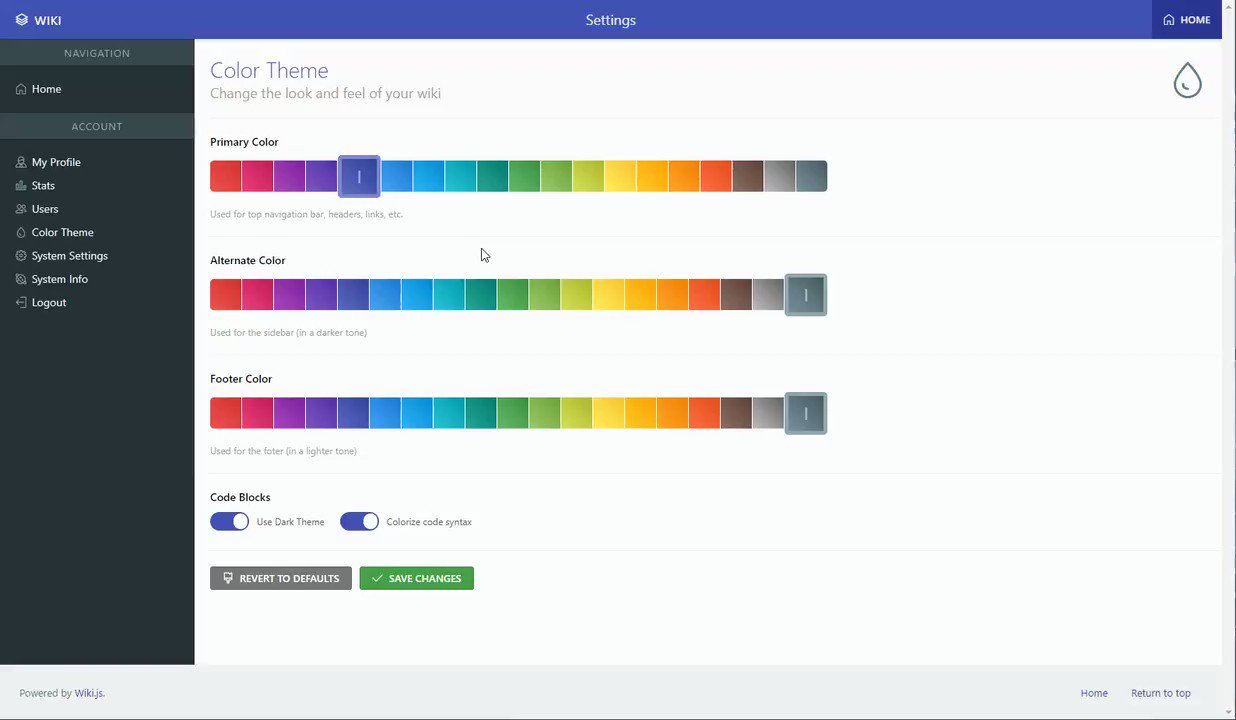 Wiki.js on X: Color Themes in action. Coming soon in Beta 13