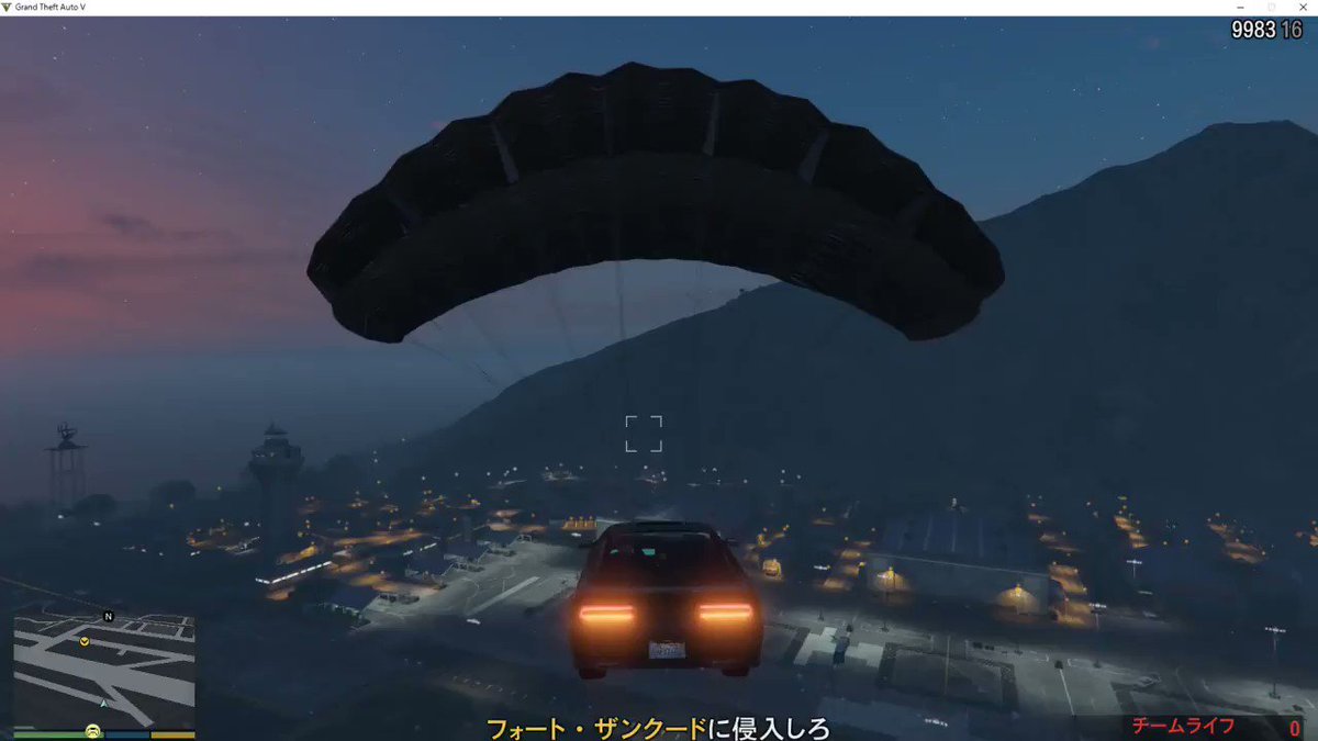 Shin 03 パラシュートやらミサイルやら武装した魔改造車に乗ってとりあえず周りの敵を倒すgtaオンラインのこういうぶっ飛んだミッション好き