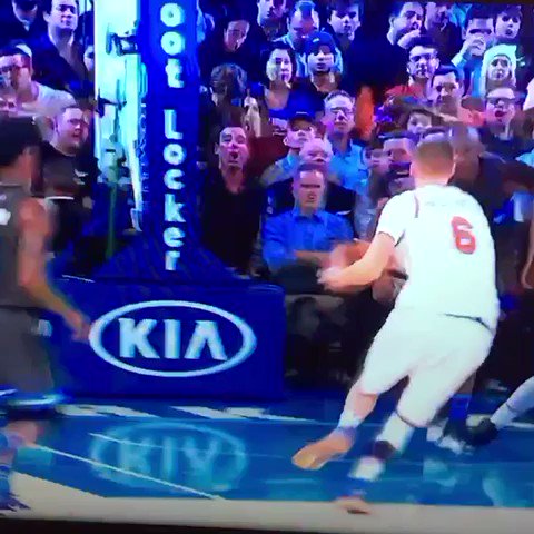 Happy Birthday Kristaps Porzingis, here\s a fancy lay up (yes, he made it) and yes he is 7\3 and can do this 