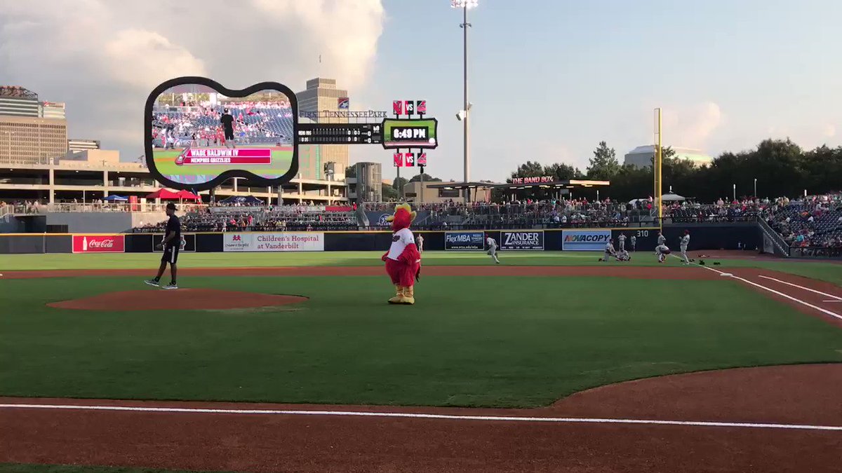 STRIKE!   @The_Fourth_Wade with the 🔥at the @nashvillesounds game https://t.co/ZJur04DYLI