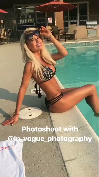 #bts from today's shoot with @InVoguePhotos 😊 it was 110 outside so the pool felt nice 😁 #saturdayvibes