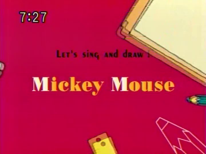 易 新しく発売したリゾートのグッズのミッキーの正面顔がディズニータイムの絵描き歌コーナーの絵に似ててゆるかわw 動画は番組の最後の部分