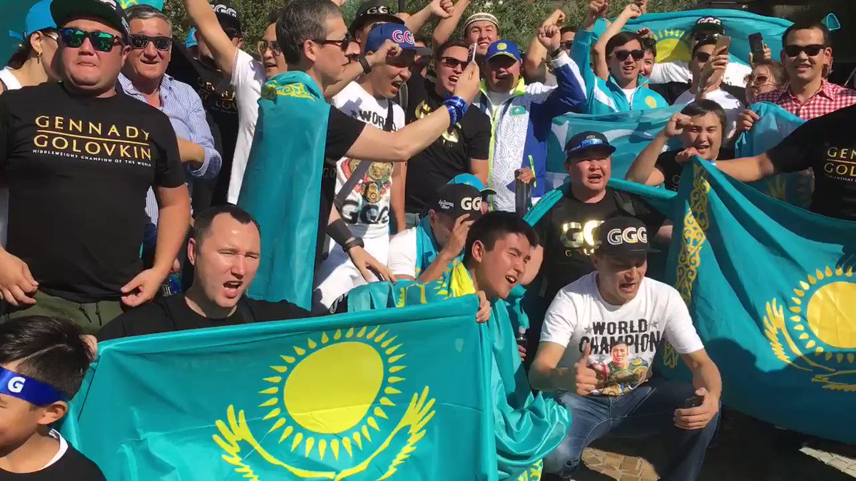 Bryan Armen Graham
Golovkin fans getting loud on the Strip ahead of tonight's big one