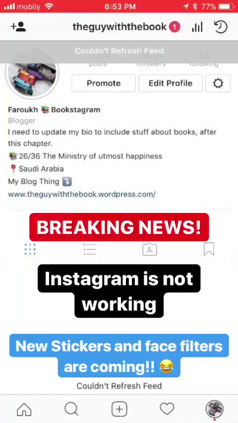 theguywiththebook on twitter since instagram is not working here s my ig story for the day - instagram following news feed not working