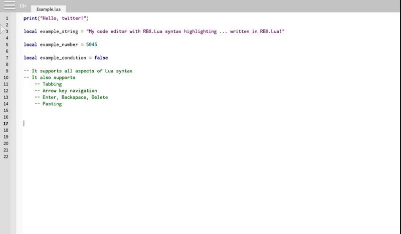 Sircfenner в Twitter Rbxlua Code Editor Syntax - roblox lua syntax highlighter