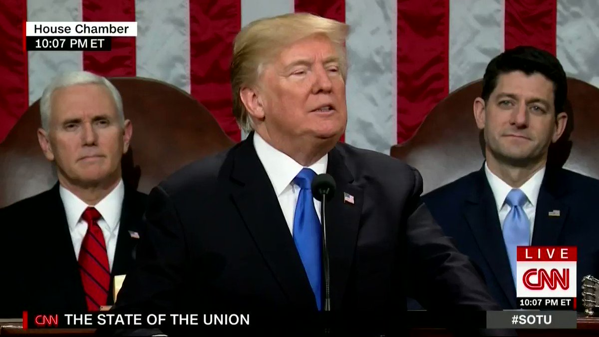 "For this reason, I am asking the Congress to end the dangerous defense sequester and fully fund our great military." - Trump #SOTU
They always find money for guns and bombs and weapons but then claim we're broke when it comes to kids, schools, health care, or seniors.