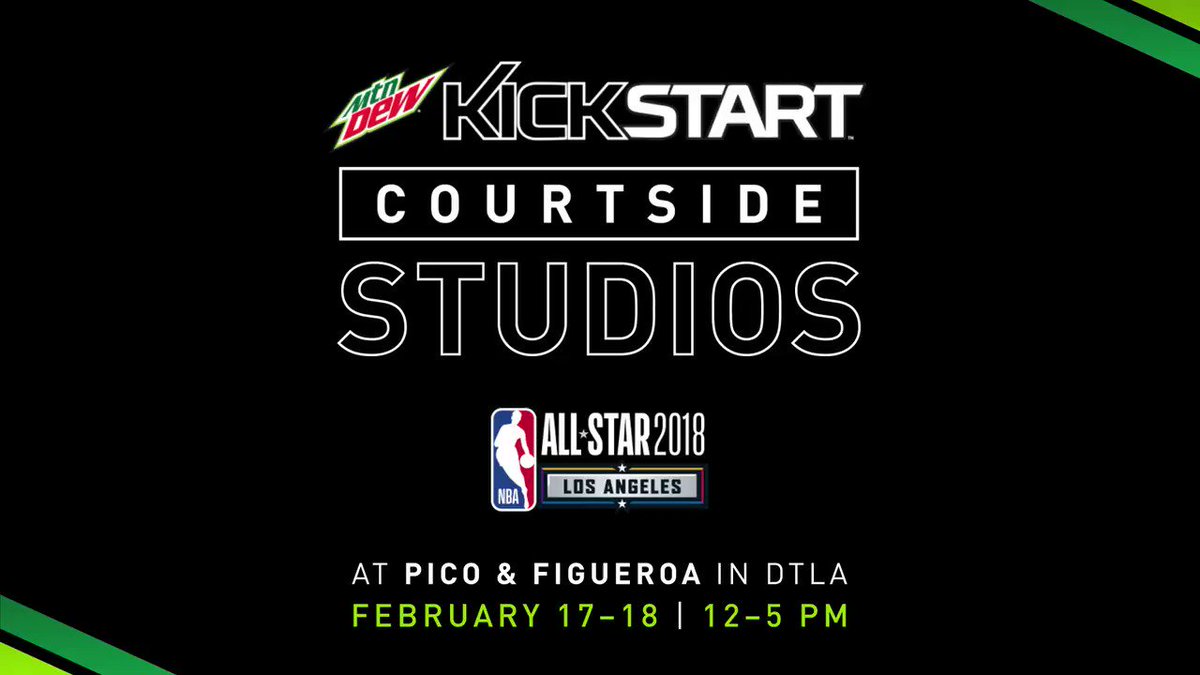 I’ll be at @mountaindew’s Courtside Studios this weekend! Come through to the corner of Pico and Figueroa today to catch all the action! #DEWxNBA #NBAAllStar #MTNDEWKickstart