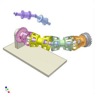 Transmission for Rotors Placed Along a Variable Spatial Curve