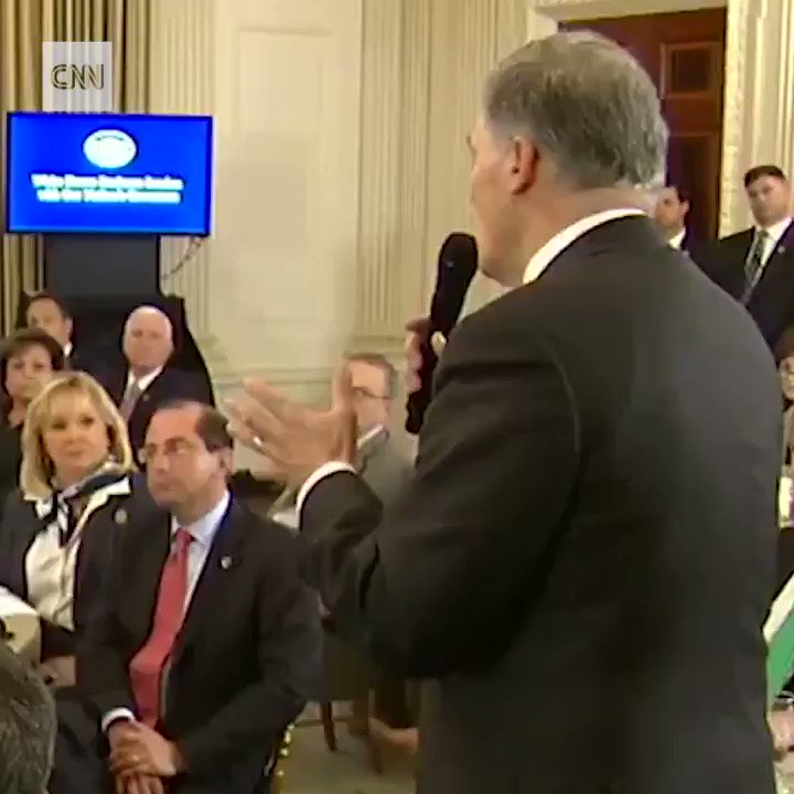 Washington Gov. Jay Inslee tells President Trump that "we need a little less tweeting here and a little more listening" on the subject of arming teachers to deter school shootings http://cnn.it/2GKJwpk