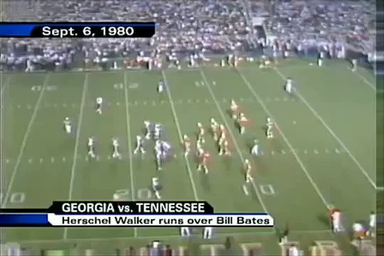 (1980) Happy birthday to Herschel Walker! Here\s a throwback to when he ran over Tennessee\s Bill Bates!  