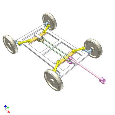 Mechanism for Steering a -Wheel Trailer With Small Turning Radius