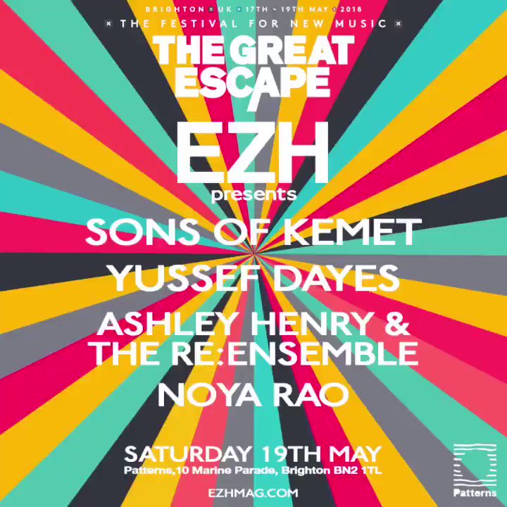 EZH (@EZHMAG) on Twitter photo 19/04/2018 17:30:51 \\ See you In Brighton @SonsOfKemet @yussefkamaal @Ash_henrymusic @NoyaRao @thegreatescape \\ See you In Brighton @SonsOfKemet @yussefkamaal @Ash_henrymusic @NoyaRao @thegreatescape