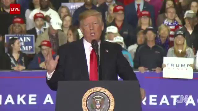 The crowd in Washington Township, Michigan, chants "Nobel! Nobel!" as President Trump talks about North Korea https://cnn.it/2JyUrDY