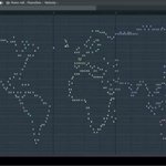 世界地図で楽譜を作りました!完成したのは、どんな曲かな…？と気になります。