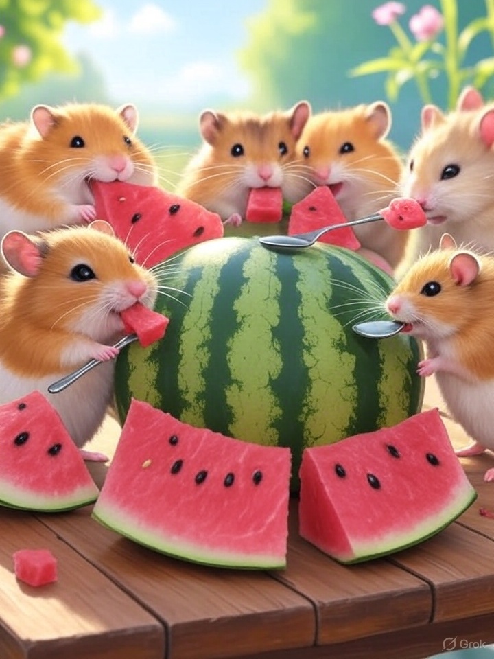 食いしん坊ハムスター♡スイカ 食いしん坊ハムスター♡スイカ