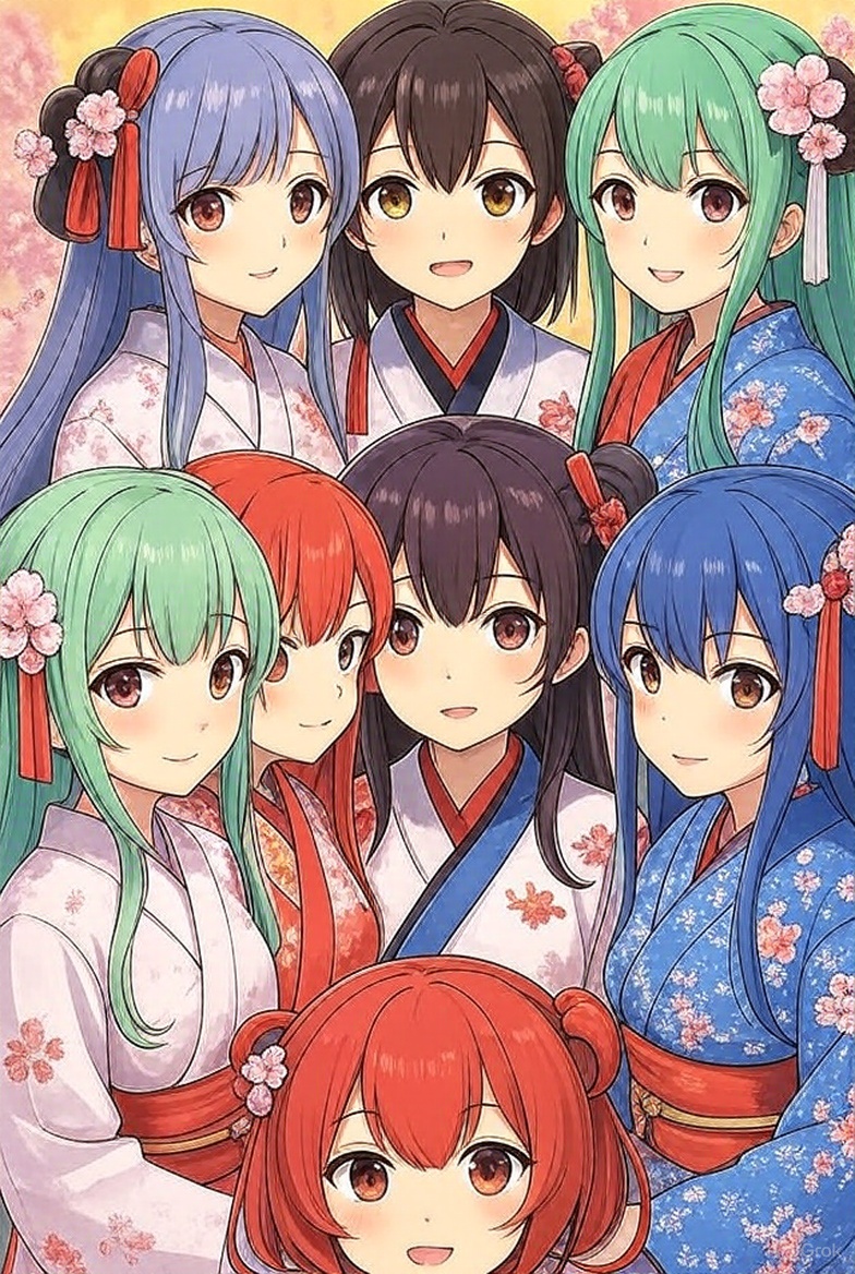 アクリル画 花と顔の融合 84116-303-