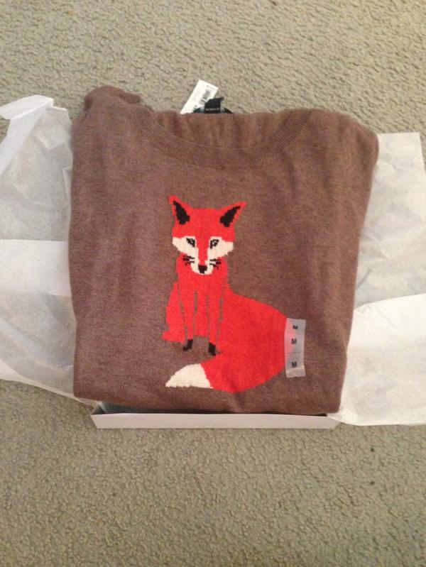 holly_caitlin's tweet image. fox sweater ❤❤❤ basically I&apos;m taylor swift. #love #foxsweater