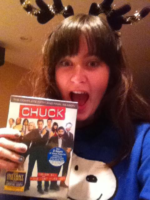 CryBarby's tweet photo. Best Christmas present ever! @nbcchuck ! Final season !!! Will always be my favorite show ! #Chuckster http://t.co/tbev63TX